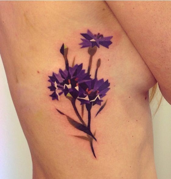 Purple Flower Tattoo-small Cornflower Flower Temporary Tattoo  Sticker-bachelor's Button Flower Fake Tattoo-purple Floral Tattoo Floral  Gift - Etsy